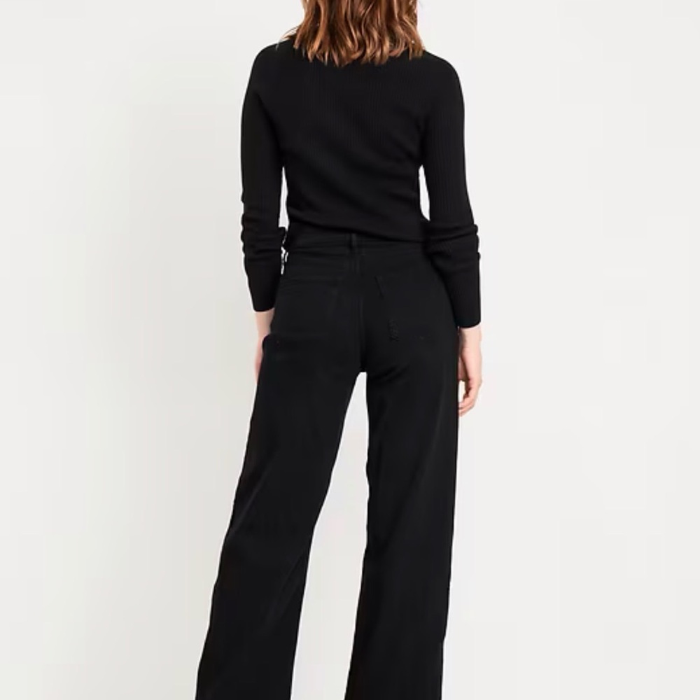Old Navy Women’s Black High-Waisted Wow Wide-Leg Jeans Size 10 - Picture 6 of 9